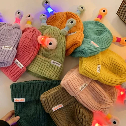 🔥 Bonnet en tricot mignon lumineux pour parent et enfant 🔥