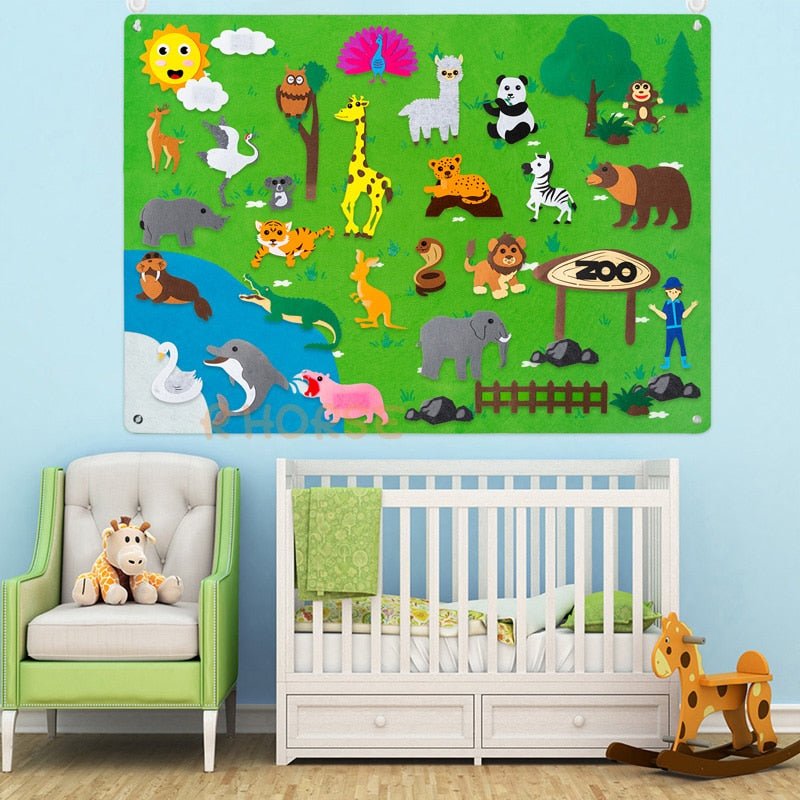 Tableau en feutre pour enseigner aux enfants BERDA™