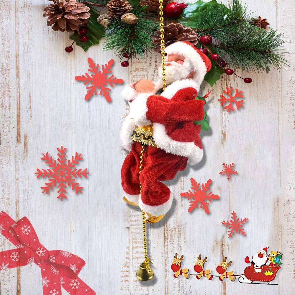 Jouets musicaux électriques du Père Noël grimpant à la cheminée