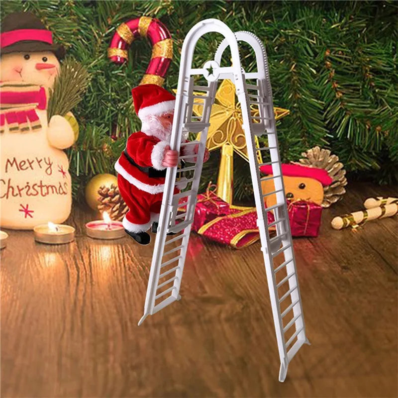 Jouets musicaux électriques du Père Noël grimpant à la cheminée